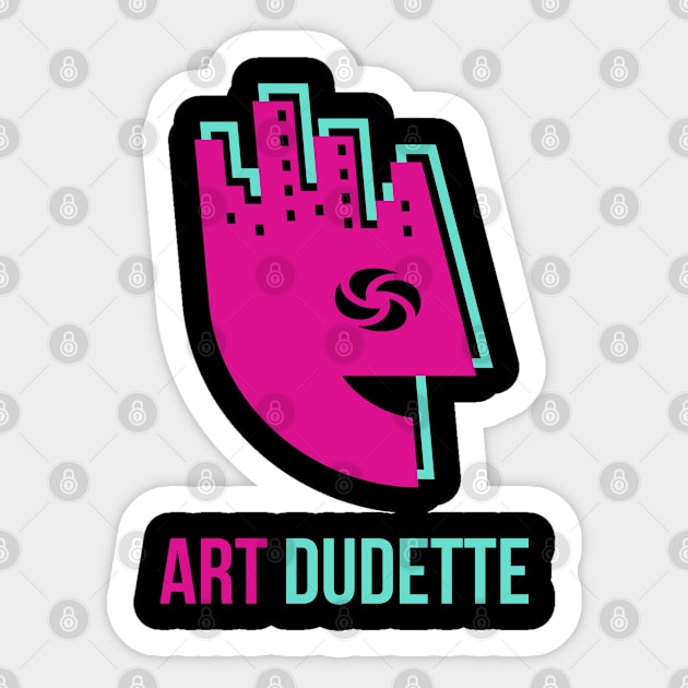 Art Dudette In Pink And Green Sticker by yourartdude